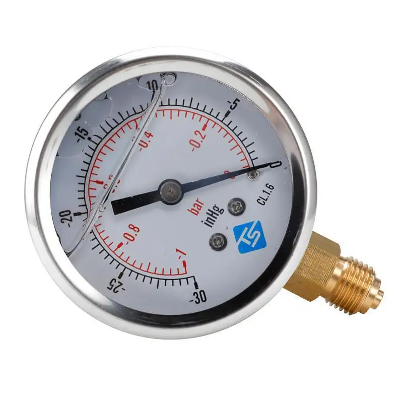 

Vacuum Gauge S/Steel Case Glycerine Filled 68mm -1-0bar-30-0inhg 1/4 BSP Bottom