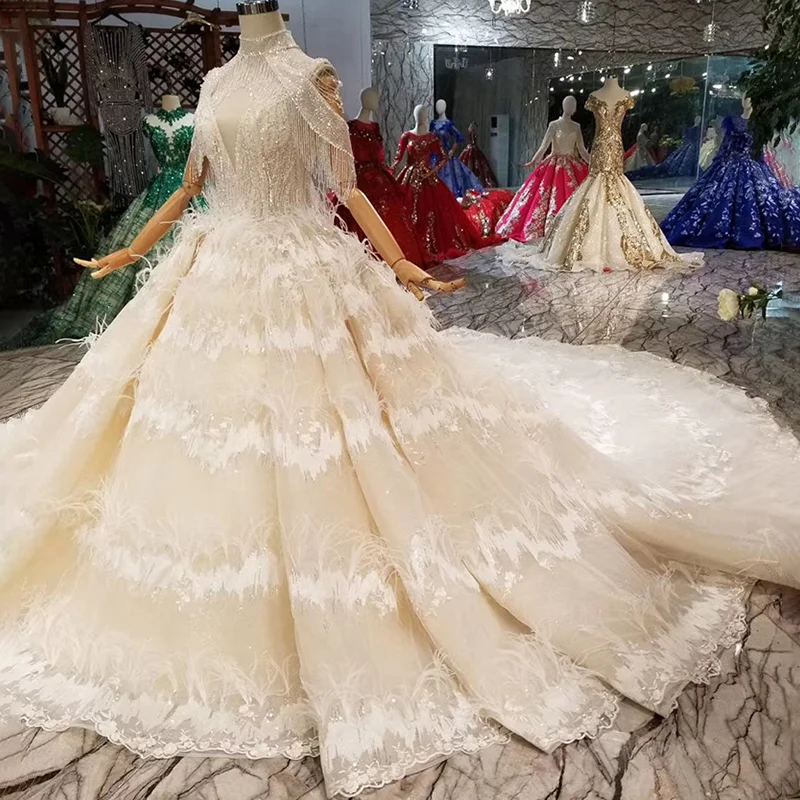 LS11295 Специальное свадебное платье со съемным плечевым ремнем стразами ручной