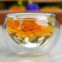 mini 4 pcs clear glass tea cup high quality heat resistant 50ml drinking glasses cups coffee cup daily drinkware juice tea cup