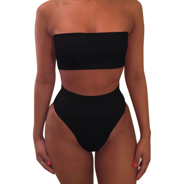 1 комплект женский купальник сплошной цвет бикини модный дышащий для пляжного