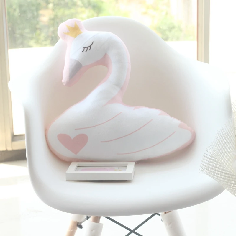 45 см 75 супер каваи Любовь Корона Подушка Лебедь украшение дома ребенок аппетит