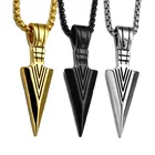 Ожерелье мужское из нержавеющей стали в стиле хип-хоп, кожаный шнур с подходящими звеньями, Геометрическая треугольная головка, модный подарок в стиле панк