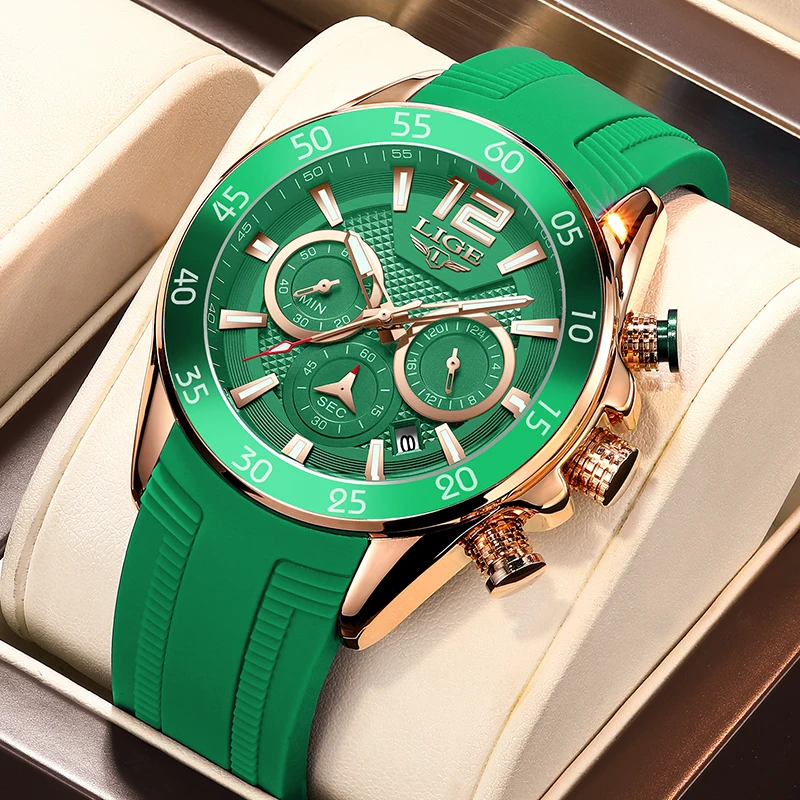 2021 Fashion Mens Watches LIGE Top Brand Luxury Silicone Sports Watch Men Quartz Clock Waterproof Wristwatches Relogio Masculino