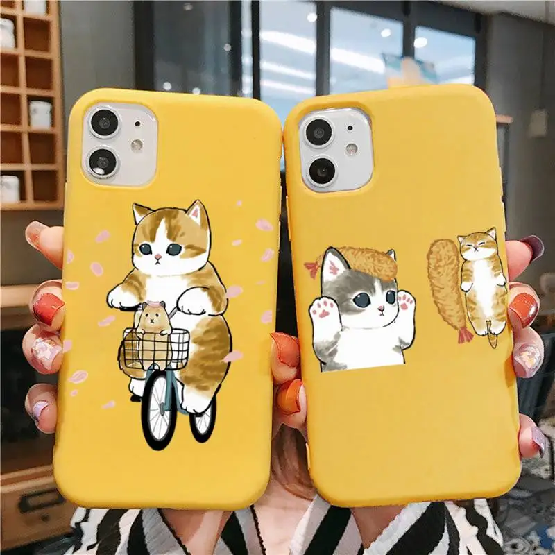 

Yinuoda Funny Cartoon Cat Phone Case for iPhone 11 12 13 mini pro XS MAX 8 7 6 6S Plus X 5S SE 2020 XR case