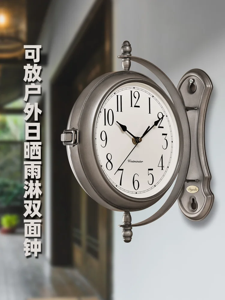 Настенные часы в скандинавском стиле двухсторонние металлические большие