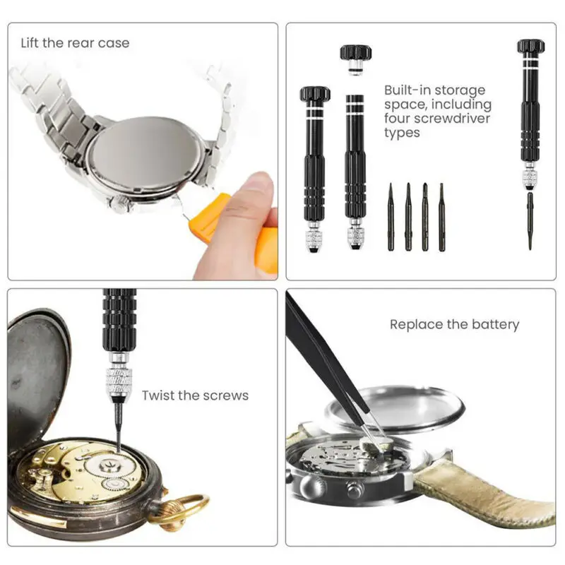 153 шт. профессиональный набор для ремонта часов удаления звеньев инструмента