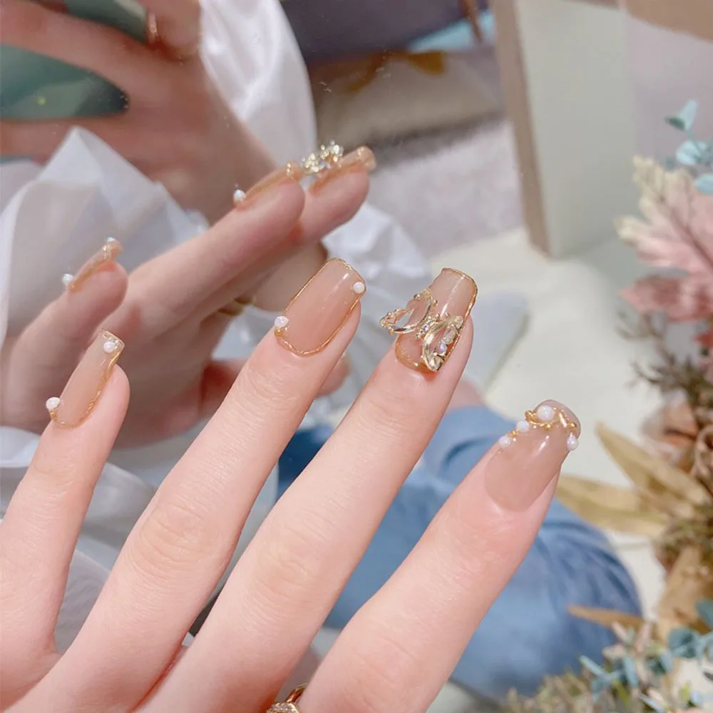 

1Box Semi-circle Pearl Nail Decoration Flat Bottom White Color Mixed Size Manicure 3D Nail Art Decorations