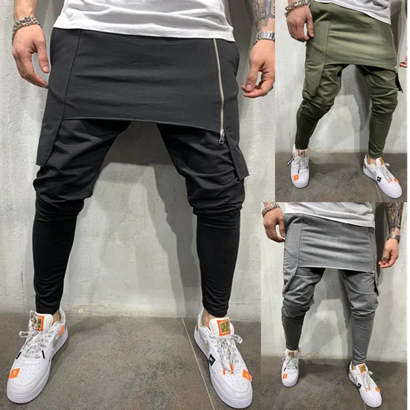 Горячо! Новинка 2019 мужские зауженные брюки облегающие Многослойные штаны для