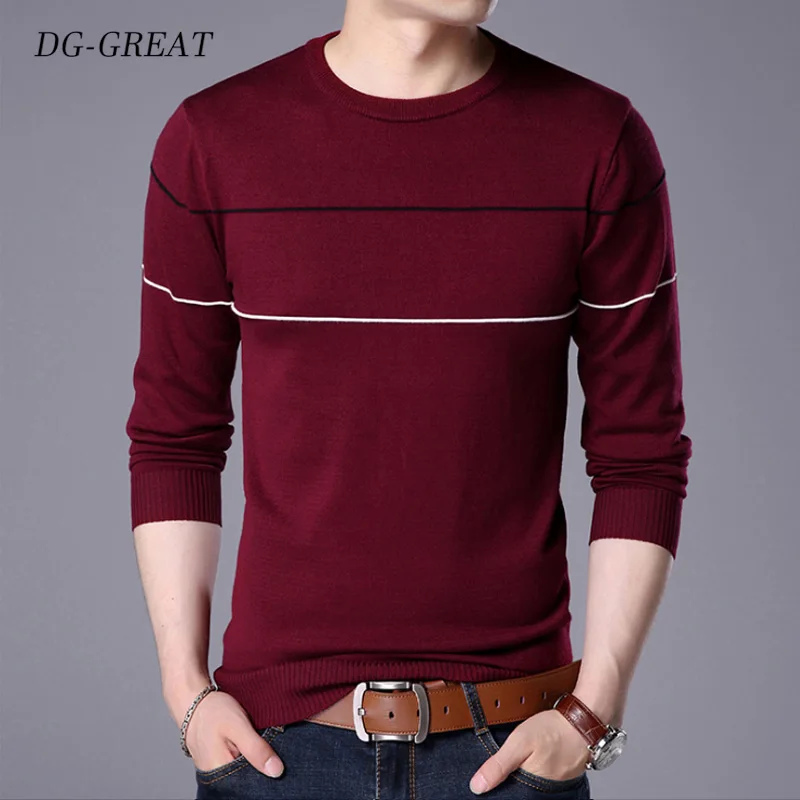 Свитер для мужчин осень зима мужская мода пэчворк цвет тонкий пуловер свитер