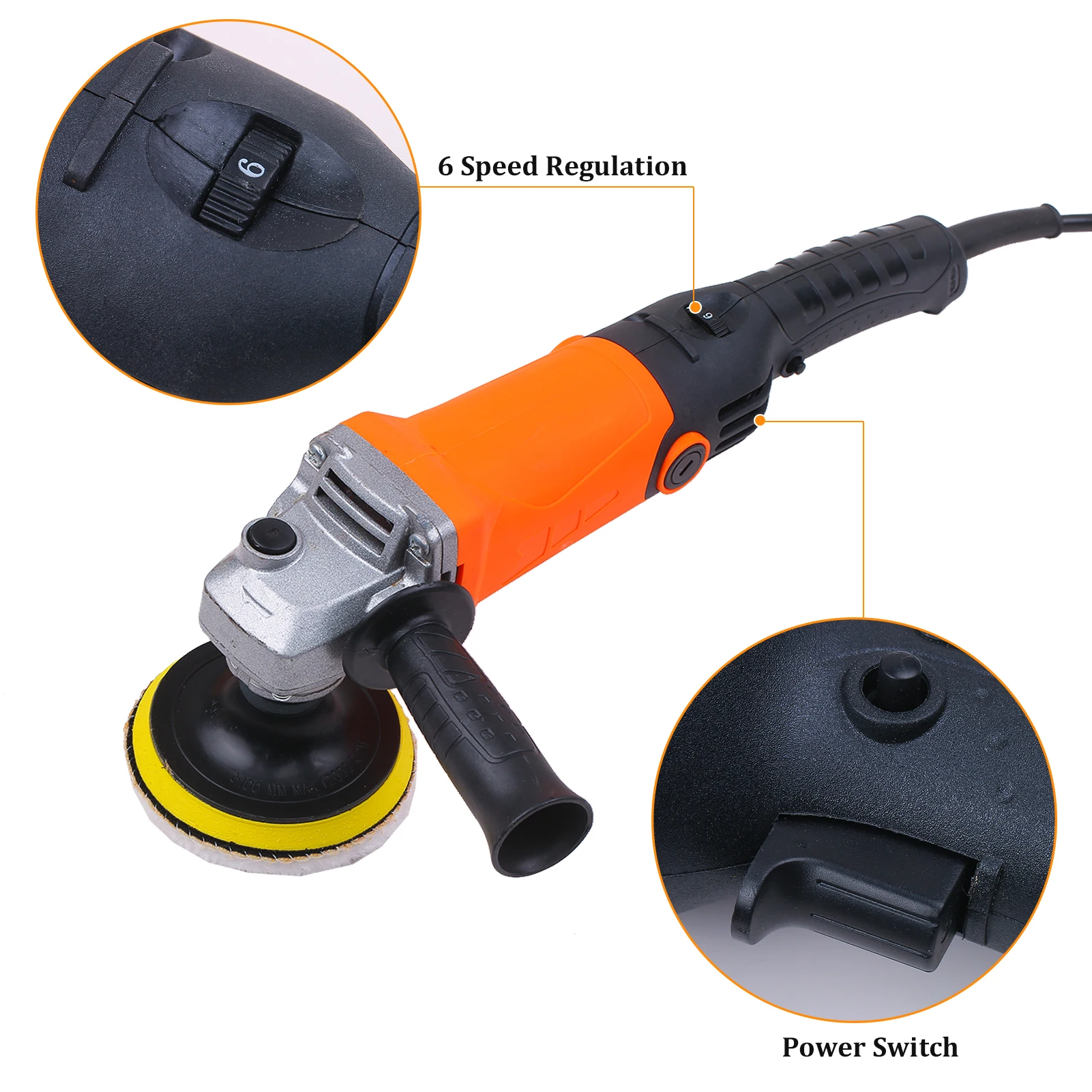 

670W Angle Grinder Handheld Polishing Machine Sanding Machine Multifunctional Versatile Electric Grinder Polisher Waxer Machine