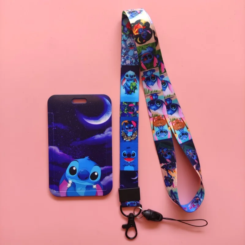 Disney Children Stitch Women's ID Card Case Lanyard Badge Holder Bus Pass Cover Slip Bank Credit Strap | Багаж и сумки