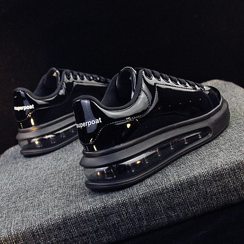 

Simple Solid Color Versatile Low-Cut Casual Women's Shoes Spring And Autumn New Fashion Trend Patent Leather Couple Sneakers