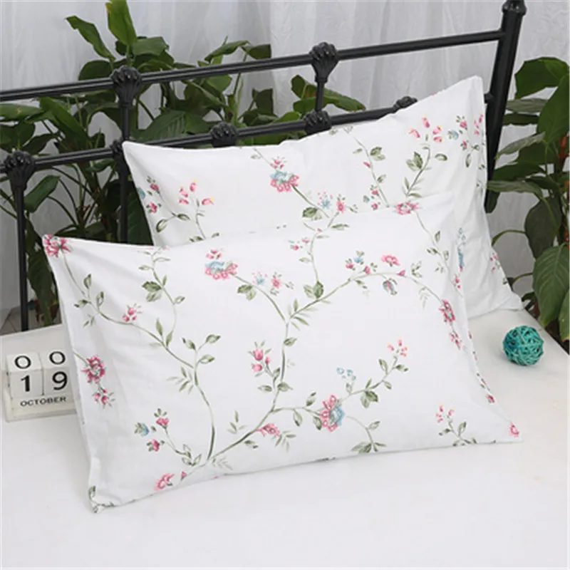 100% хлопок печать наволочка с цветочными узорами без молнии конверт подушка sham 2