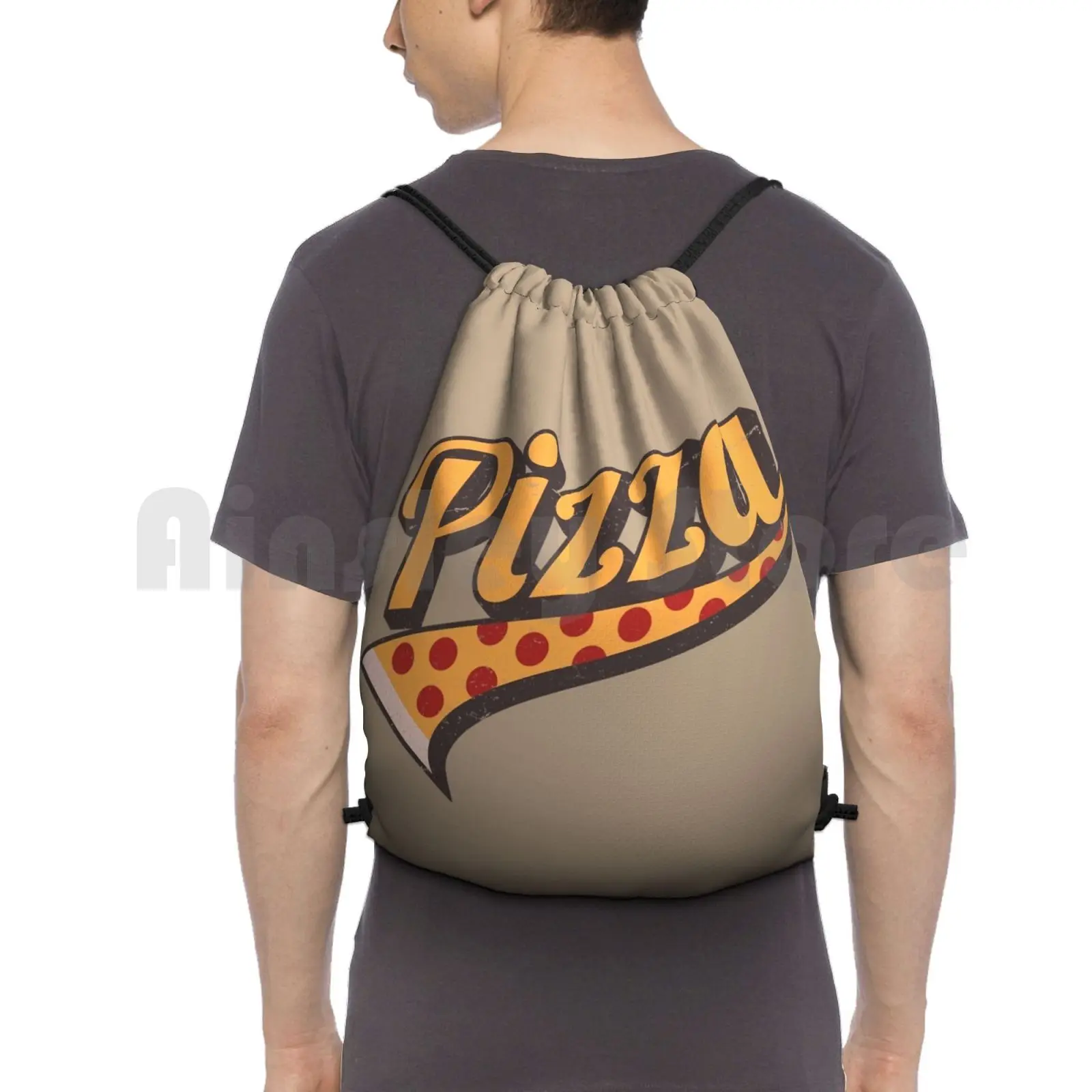 

Believe In Pizza...Cause Pizza! Backpack Drawstring Bags Gym Bag Waterproof Pizza Sports Team Believe Cheese Pepperoni