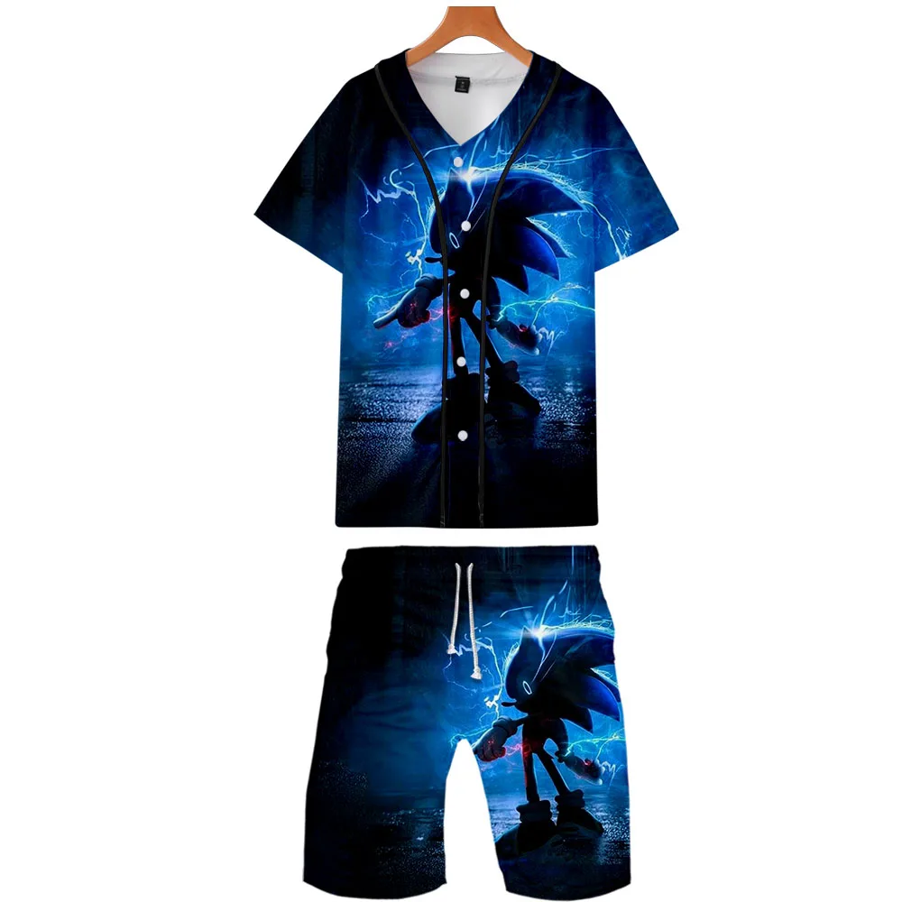 Новинка летний комплект из двух предметов с объемным принтом Ежик Соник