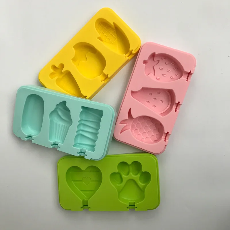 Homemade Silicone Ice-Cream Mould Baking Mold Ice Lollipop Mould with Lid and Ice Cream Sticks