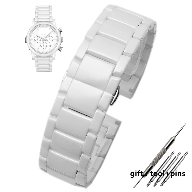 white-Bright Высококачественный керамический ремешок для часов AR1507 AR1508 AR1508 samsung Galaxy watch S3 gear 46 мм ремешок для браслета 22 мм - Цвет ремешка: white-Bright