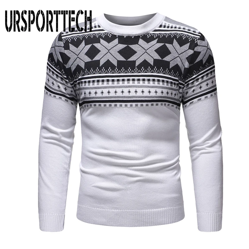 Мужской трикотажный свитер с круглым вырезом размеры до XXL | Мужская одежда