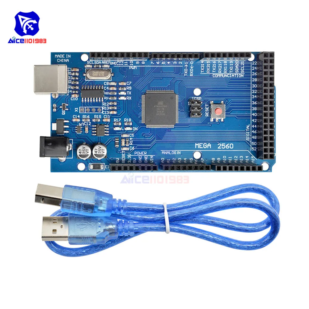 Расширительная плата diymore CH340 MEGA2560 с USB-кабелем типа B для Arduino | Электронные