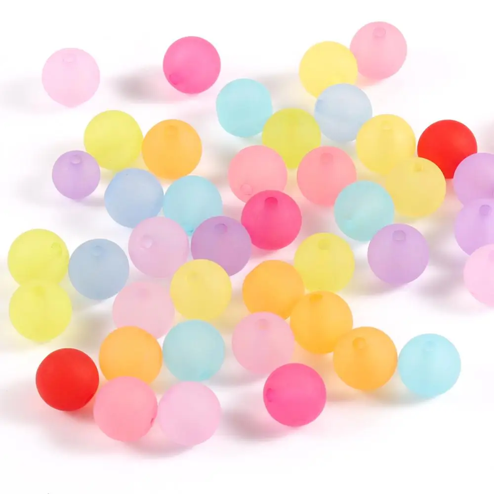 Разноцветные Матовые акриловые бусины 6/8/10 мм маленькие пластиковые с