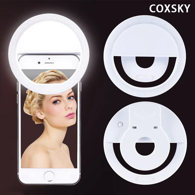 

Mobile phone selfie maker RK12 mini round beauty filler rechargeable LED flash Mobile phone filler