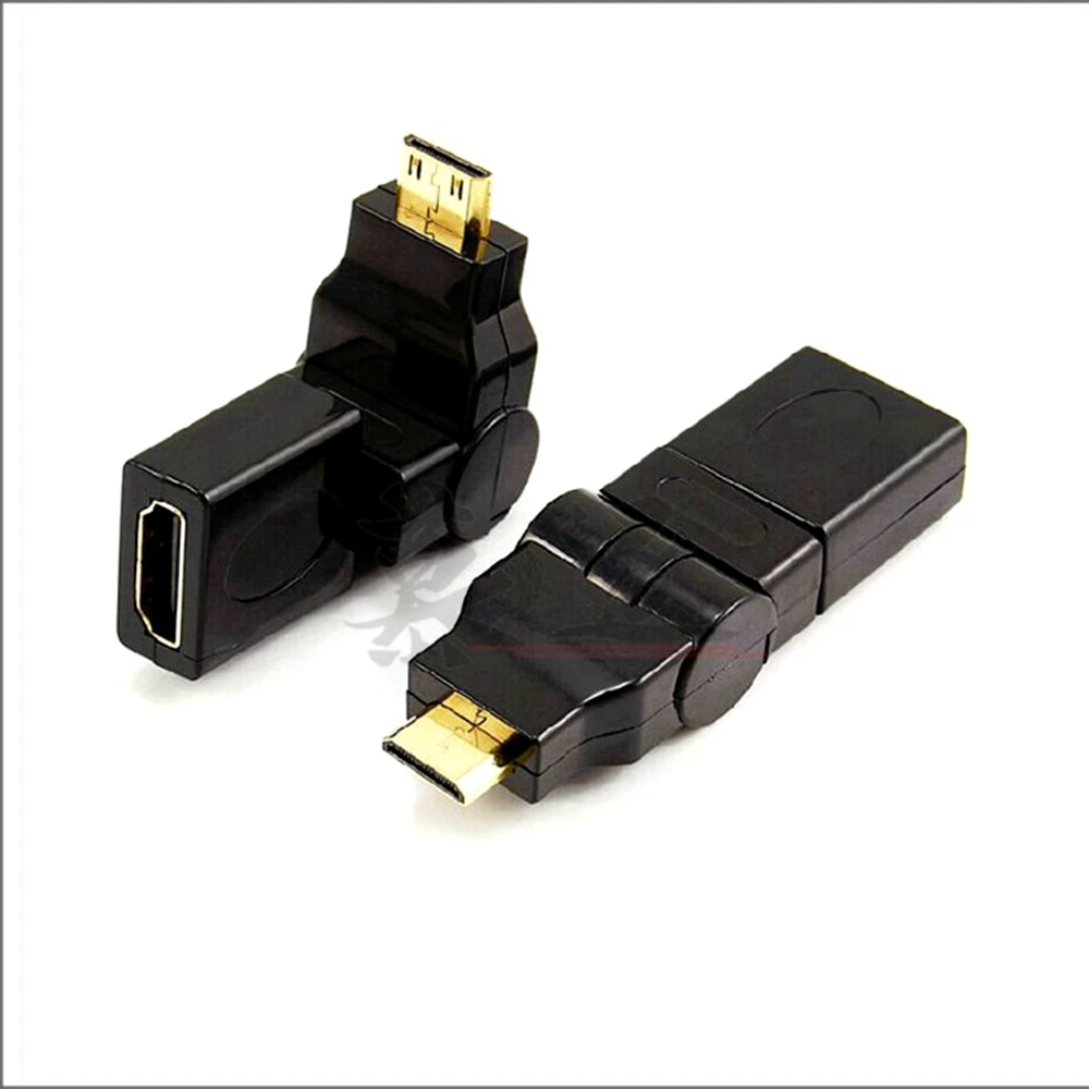 Поворотный правый угловой адаптер 360 Mini HDMI-совместимый штекер-HDMI разъем |