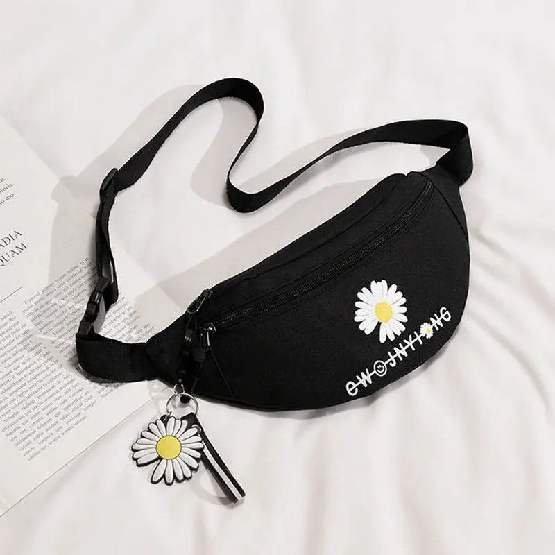

Waist Bag Women Chest Bags Canvas Fanny Pack Black Belt Banana BumBag Women Waist Pack Phone Pouch Casual Letter 2020 Summer New