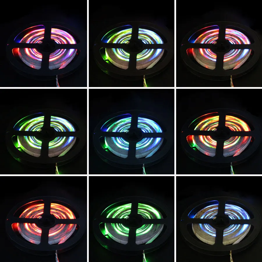 

12V SMD 5050 RGB LED Strip 5M backlight Waterproof Flexible Neon Mood Ribbon Light Tape Power Adapter 44Key Remote Full Set