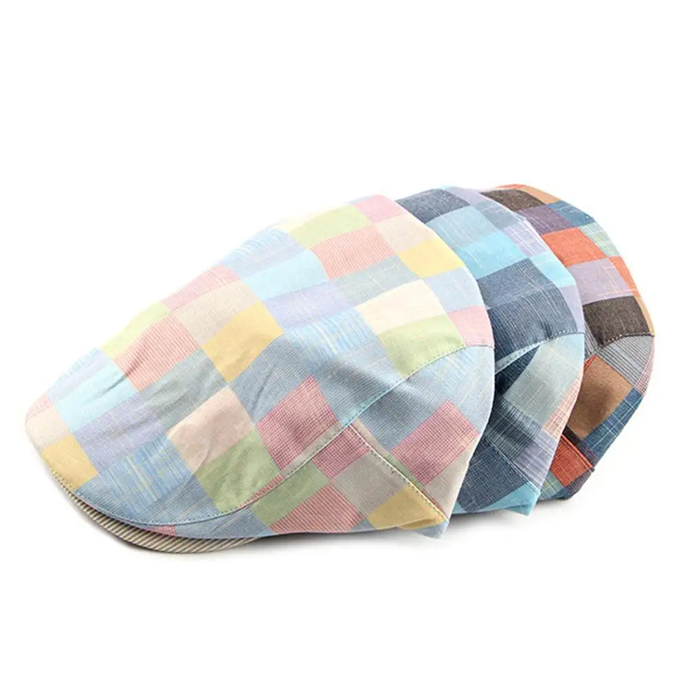 

Шапка газетчика из хлопка, в клетку, регулируемый берет с козырьком