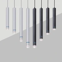 led pendant lamp nordic 7w 10w long downlight for the kitchen dining room table modern black hanging chandelier office lighting