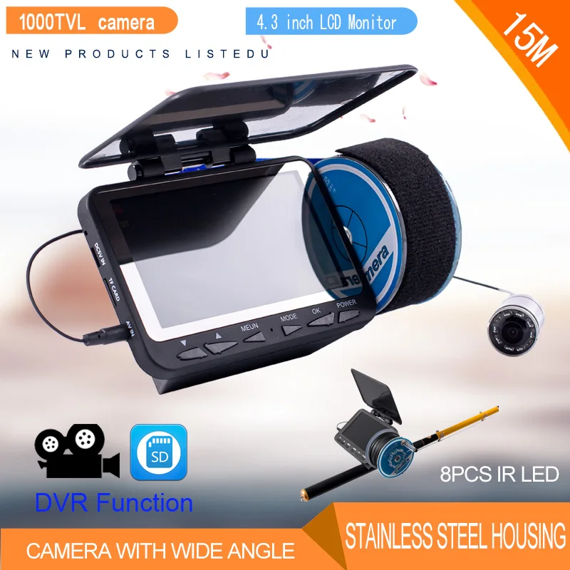 Pаспродажа Профессиональный рыболокатор WF06, подводная рыболовная камера, ЖК-дисплей 4,3 дюйма, визуальная видеокамера для подводной подледной фотосъем...