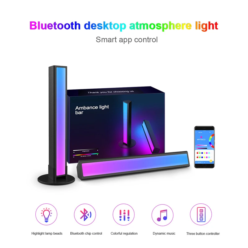

1Set Smart Bluetooth LED Atmosphere Table Night Light Indoor Home Bedside Floor Lamp Living Room Decor With Smart APP Music Lamp