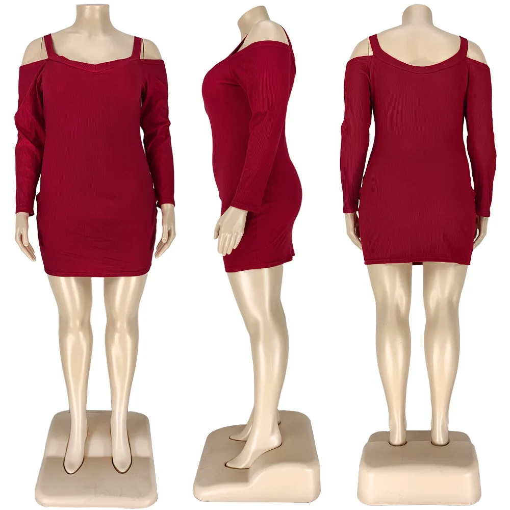 

Sexy Off The Shoulder Oversized Women Solid Pit Strap Strapless Bodycon Dress Vestidos