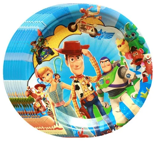 7inch plate 6pcs 101 шт История игрушек мультфильма одноразовые бумажные салфетки баннер скатерть стакан с соломинкой тарелки детский душ День рождения украшения - Цвет: 7inch plate 6pcs