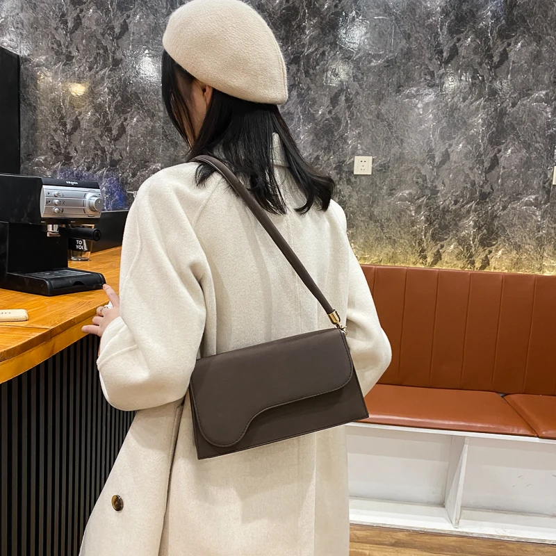 

Women's Shoulder Bag Square Irregular Clamshell Solid Color Matte Textured Leather Retro Handbags Wholesale 2021 New Lady Bags