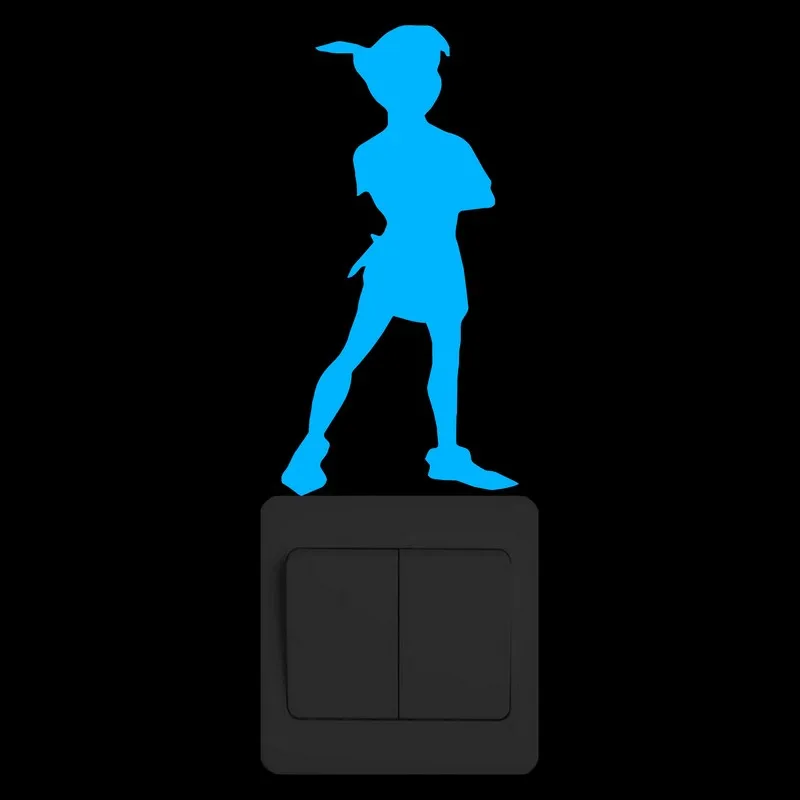 Мультфильм маленький мальчик светящийся в темноте переключатель наклейка