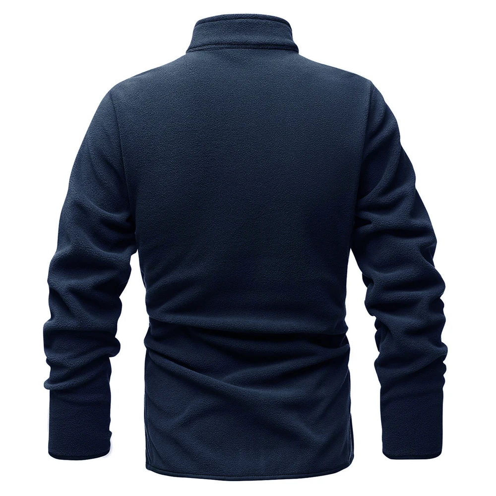 

Fleece Coat Men Winter Zipper Casual Solid Long Sleeve Sweatshirt Top Men Clothing Streetwear Coat Male