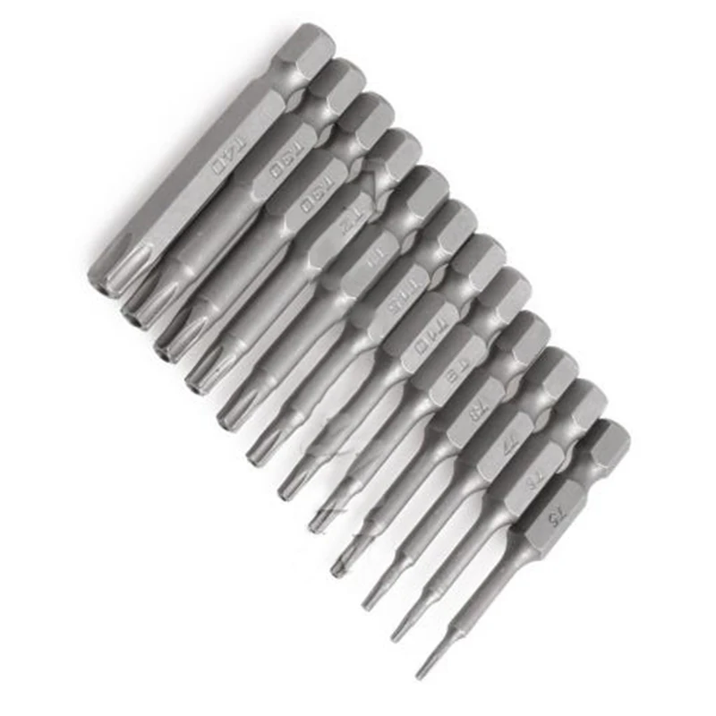 

12pcs Hex Torx Head Magnetic Alloy Steel Electric Drilling Screwdriver Drill Bit