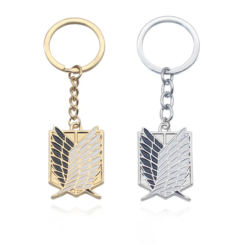 

Japan Attack On Titan Keychain Wings of Liberty Freedom Scouting Legion Eren Keyring Key Holder Chain Ring New Anime Jewelry
