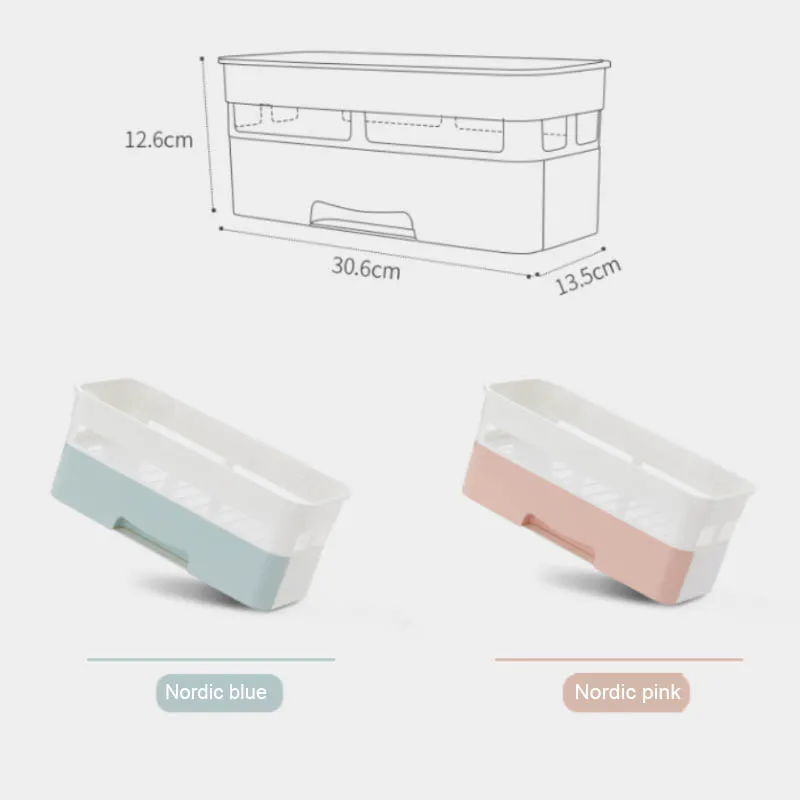 

Wall-Mounted Storage Rack Desktop With Drawer Snacks Cosmetics Home Bathroom Living Room Hanging Rack Free Punch Storage Tool