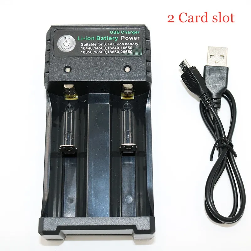 2 Card slot Usb зарядка 18650 18350 зарядного устройства 2/4 слота перезаряжаемые фонарик локатор громкоговоритель 3,7 V литиевая батарея независимой зарядкой - Цвет: 2 Card slot