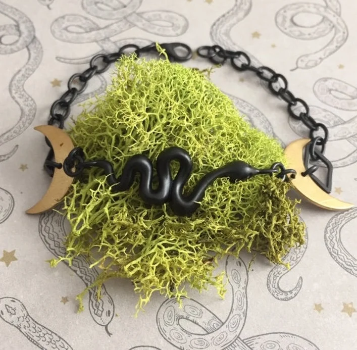 Браслет в виде кобры черный браслет змеи и ведьмы ювелирные изделия регулируемый