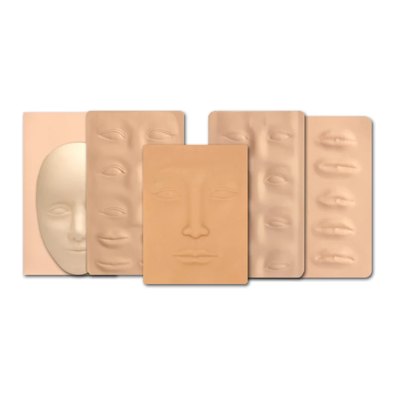 

2 Pcs 3D Silicone Face Tattoo Practice Skin High Quality Tattoo Design Fake Skins For Beginners Permanent Makeup Practice