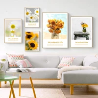 scandinavian style flower painting wall art canvas posters nordic prints decorative picture modern home bedroom decoration