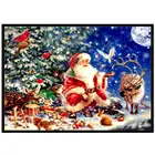 5D алмазная живопись, Полный алмаз, Санта-Клаус, круглые алмазы ручной работы, алмазная вышивка, мозаика, украшение для дома, рождественский подарок
