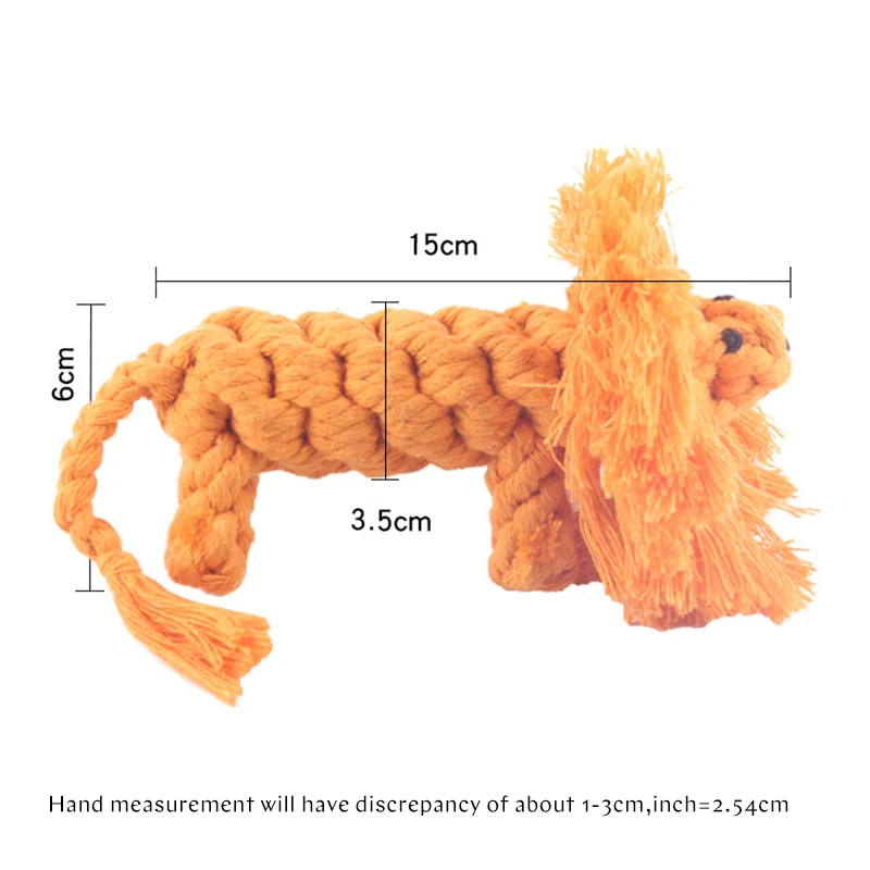 Жевательная игрушка в форме льва для собак Нетканая хлопковая веревка чистки