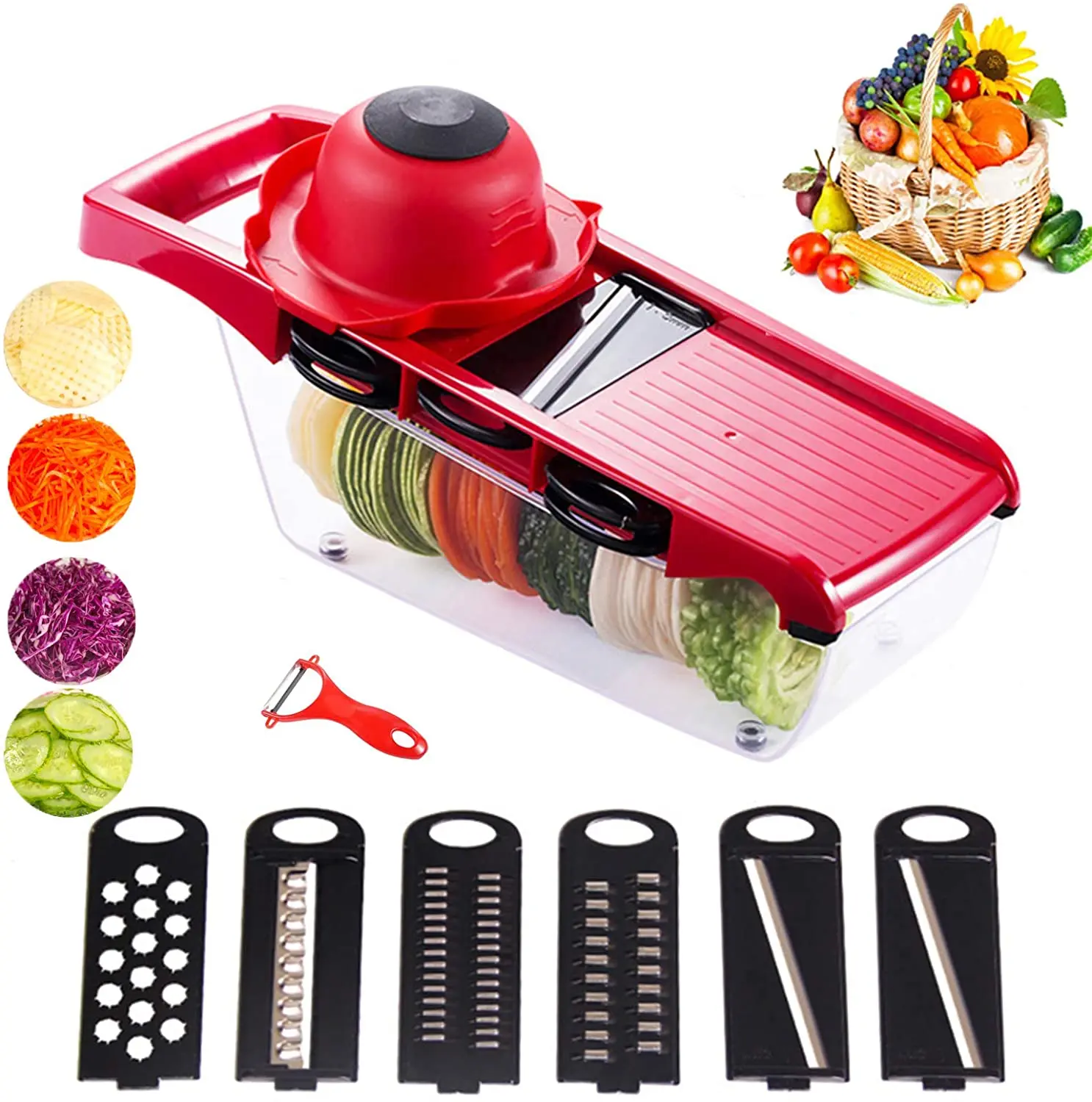 Vegetable Cutter Mandoline Slicer Potato Peeler Carrot Cheese Grater Vegetable Slicer Kitchen Accessories Gift 2 Peelers