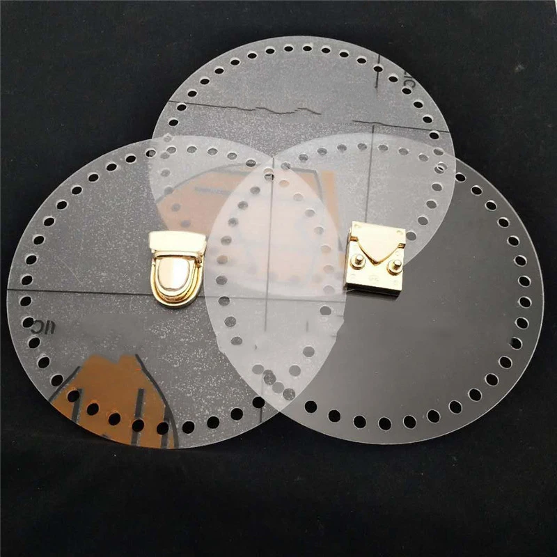 

1 PC 18cm Round Acrylic Board DIY Hand-woven Material Transparent Bag Bag Hardware Accessories With Protective Film