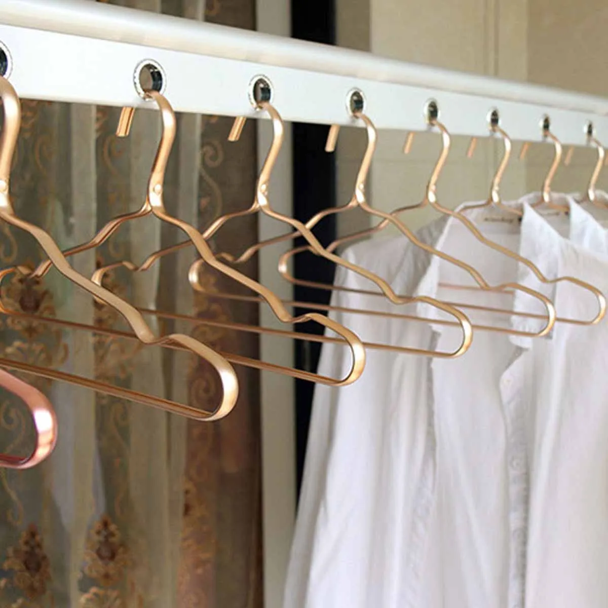 

Clothes Rack 10Pcs Metal Clothing Hangers Anti-slip Aluminium Alloy Drying Rack Wardrobe Space Saver Coat Hanger Storage Rack