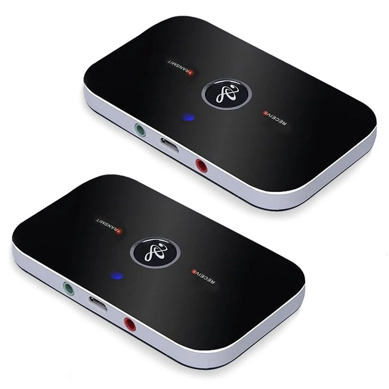 

2X Bluetooth Audio Adapter-Bluetooth 4.1 Transmitter and Receiver, 2-In-1 3.5mm Adapter Car Kit for Speakers, MP3 / MP4